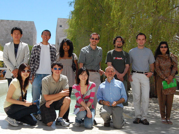 Group Outing to the Getty Center in Los Angeles (followed by Dinner at Canter's Deli) Back row from left: Pin-Nan, Chun, Sudipa, James, Omid, Serge, Saleha Front row from left: Nancy, Matt, Mandy, John
