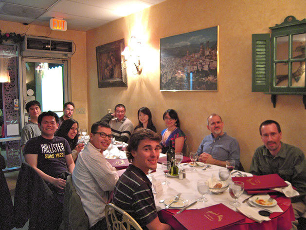 Dinner at Pina's Bistro Clockwise from the Front: Dylan, Johnny, Pin-Nan, Evelyn, Jeff, Ryan, Chun, Mandy, Kim, John, James