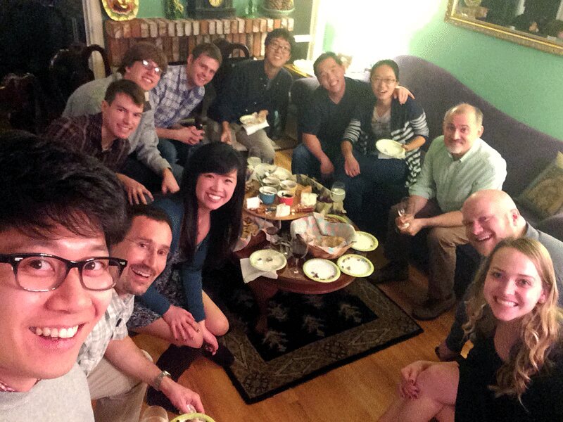 Group Holiday Dinner Clock-wise from Left : Yang, James, Yilin, Mike, Patrick, Nick, Stan, Kevin, Wenshan, John, Adam, Natasha